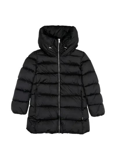 Add Quilted Hoodie Jacket In Black