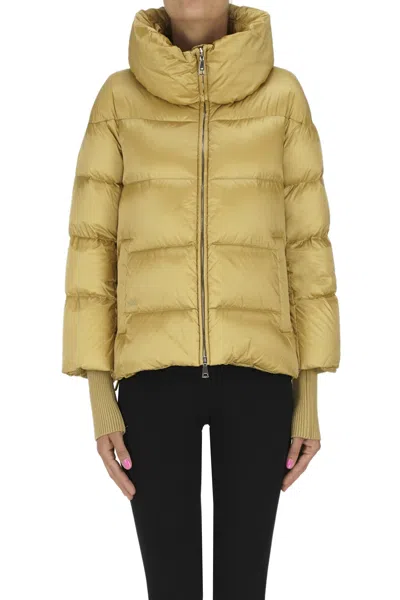 Add Quilted Short Down Jacket In Gold