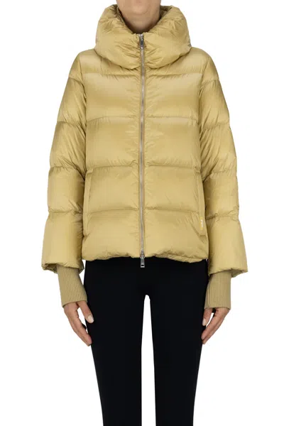 Add Quilted Short Down Jacket In Gold