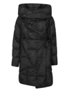 Add Quilted Wrap Coat In Black