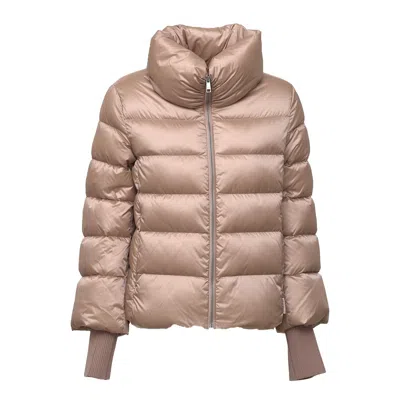 Add Rasolight Drawstring Hem Down Cape In Beige