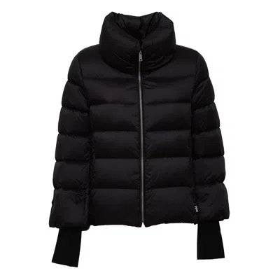 Add Rasolight Drawstring Hem Down Cape In Black