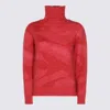 Add Roll-neck Patterned Sweater In Red