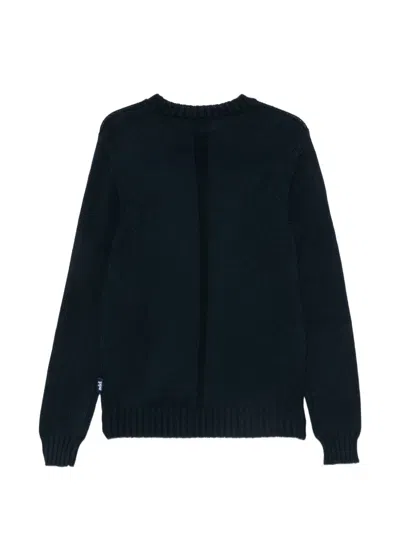Add Ribbed-knit Crew-neck Sweater In Black