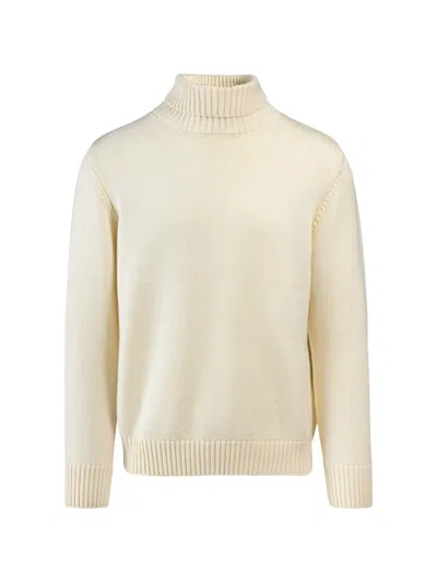 Add Ribbed-trim Turtleneck Sweater In Orange