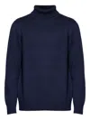Add Roll-neck Knit Sweater In Blue