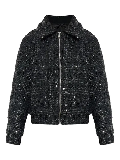 ADD SEQUIN ZIP-FASTENING JACKET