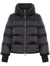 Add Funnel-neck Zip-fastening Puffer Jacket In Black