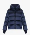 Add Short Down Cape In Blue