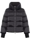 Add Funnel-neck Zip-fastening Puffer Jacket In Black