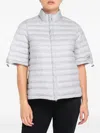 Add Short-sleeve Quilted Jacket In Gray