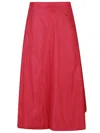 Add Nylon Bright Super Nova Long Skirt In Red