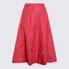 Add Nylon Bright Super Nova Long Skirt In Red