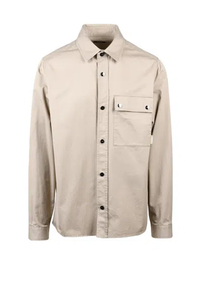 Add Straight Shirt - Beige In Multi