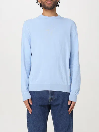 Add Sweater  Men Color Gnawed Blue