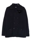 Add Tailored Men's Coat With Structured Silhouette And Minimal Detailing In Blue