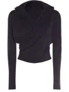 Add Knit Hooded Top Clothing
