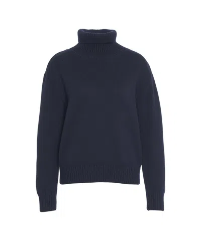 Add Turtleneck Sweater In Soft Merino Wool In Black