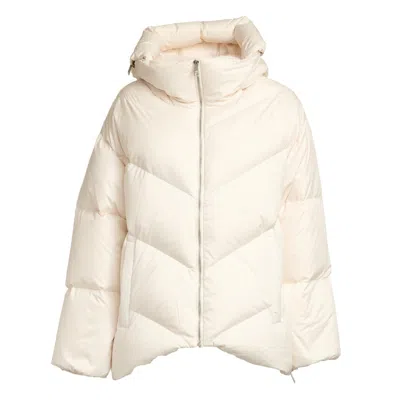 Add Water-repellent Puffer Jacket With Extendable Hood And Innovative Details In Neutral