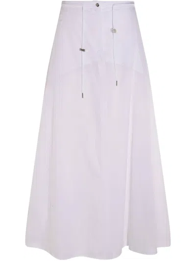 Add White Button Skirt