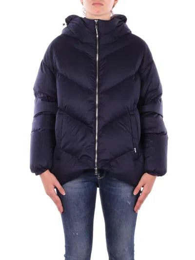 Add Woman Jacket 12awh741 8782 Hoodie Down Jacket Blue In Other