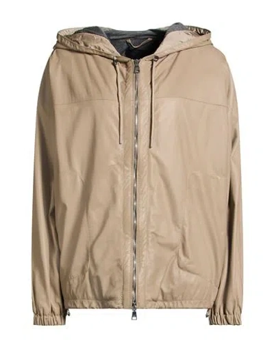 Add Woman Jacket Beige Size 4 Ovine Leather In Brown