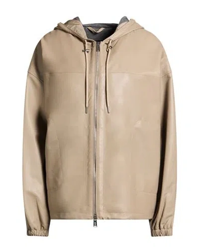 Add Woman Jacket Beige Size 8 Ovine Leather In Neutral