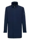 Add Zip-front Patch-pocket Coat In Blue