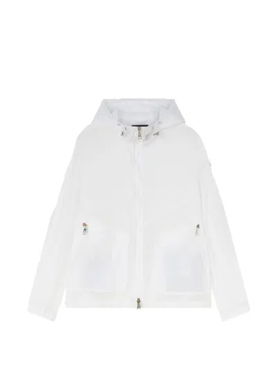 Add Zip Hooded Windbreaker In White