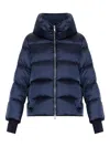 Add Zip-up Puffer Jacket In Blue