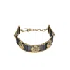 Addicted2 Women's Black / Gold Heritage Gold Plated Choker With Lion Heads In Multi
