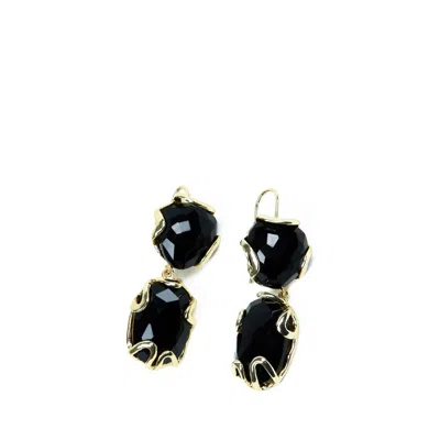 Addicted2 Women's Black / Gold Nausicaa Dangle Black Earrings In Orange