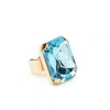 Addicted2 Women's Blue / Gold Celeste Ring Gold Plated With Light Blue Crystal In Multi