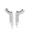Addicted2 Women's Blue / Silver Ilizia Earrings With Blue Crystals & Rhinestone Cascades In Multi