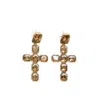 Addicted2 Women's Calliope Earrings Gold Plated Cross With Crystals In Gold