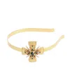 Addicted2 Women's Frida Headband Gold Plated With Crystal Cross In Gold