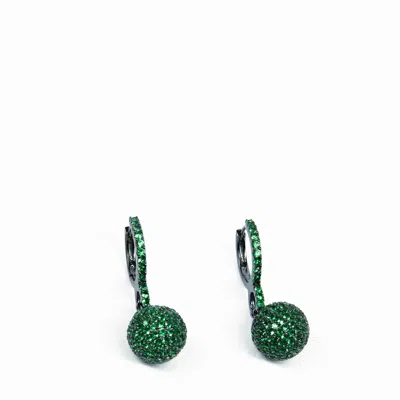 Addicted2 Women's Gea 925 Silver Stud Earrings With Green Zircons