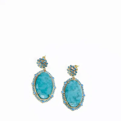 Addicted2 Women's Gold / Blue Elettra Earrings Turquoise In Multi