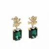 Addicted2 Women's Gold / Green Armonia Gold Plated Emerald Crystal Earrings With Frog In Multi