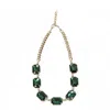Addicted2 Women's Gold / Green Pax Gold Plated Necklace With Crystals Emerald In Multi