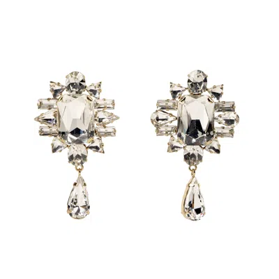 Addicted2 Women's Gold / Neutrals Earrings Dei Dei With Crystals Swarovski