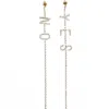 Addicted2 Women's Gold / Neutrals Yes & No Earrings Gold Plated With Rhinestones In Gold