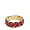 Addicted2 Women's Gold / Red Ester Gold Plated Bracalet With Red Crystals In Multi