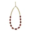 Addicted2 Women's Gold / Red Pax Gold Plated Necklace With Ruby Crystals In Multi