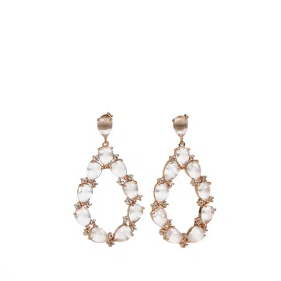 Addicted2 Women's Gold / White Tacita White Dangle Earrings In Pink
