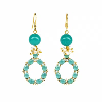 Addicted2 Women's Green / Gold Iride Earrings Green Color In Multi