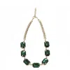 Addicted2 Women's Green / Gold Pax Necklace With Emerald Crystals In Multi