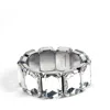 Addicted2 Women's Neutrals / Silver Ester Bracalet Silver Plated With Natural Crystals In Silver