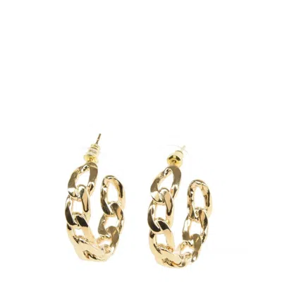 Addicted2 Women's Silver Sekhmet Earrings  Chain Hoops In Gold