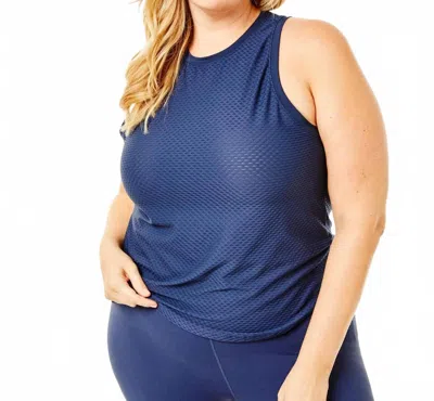 Addison Bay Active Mesh Everyday Tank In Navy In Blue